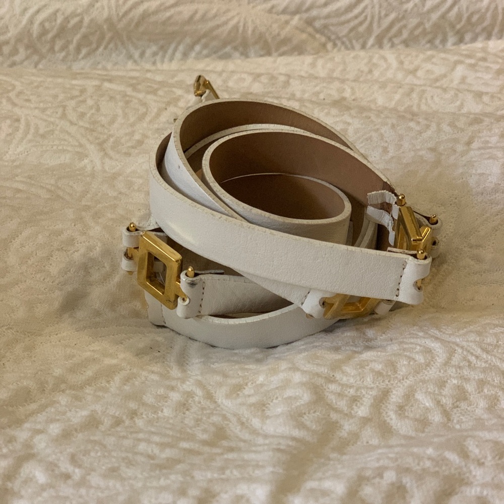 White with Gold detail double belt